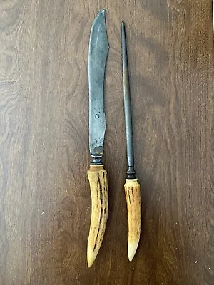 Vintage Meriden Cutlery Company Knife Sharpener Stag Horn Handles • $25