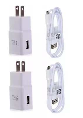  2X Fast Charging Wall Charger + 5 FT Cable For Samsung Galaxy S4 S6 S7 Note 3 4 • $10.49