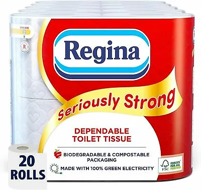 £16.49 • Buy Regina Seriously Strong Luxury Tissue 3ply Toilet Roll 20 40 60 Or 80 Rolls