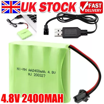 2400mAh 4.8V Ni-MH AA Battery Pack Rechargeable With 2P Plug For RC Truck Car UK • £9.90