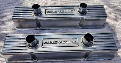 Vintage Chevelle Chevy Cast Aluminum Finned SBC Valve Covers. Rare Hotrod Gasser • $230