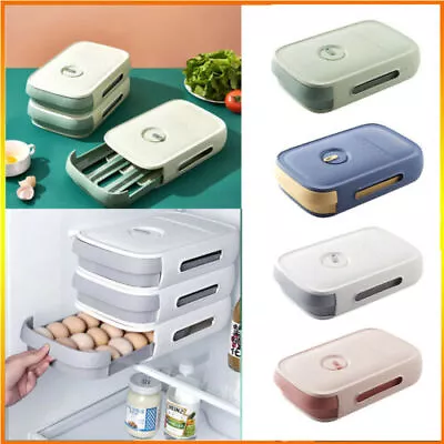 £8.09 • Buy Refrigerator Drawer Type Kitchen Egg Storage Box Rack Organizer Food Holder UK