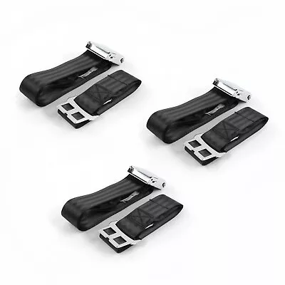 Ford Mustang 1971 - 1973 Airplane 2pt Black Lap Bench Seat Belt Kit - 3 Belts  • $93.13