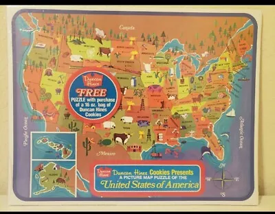 Vintage 1960s Duncan Hines United States Of America Puzzle  • $20