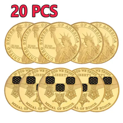 20PCS Liberty USA In God We Trust Challenge Coin Commemorative Medal Of Honor • $31.99