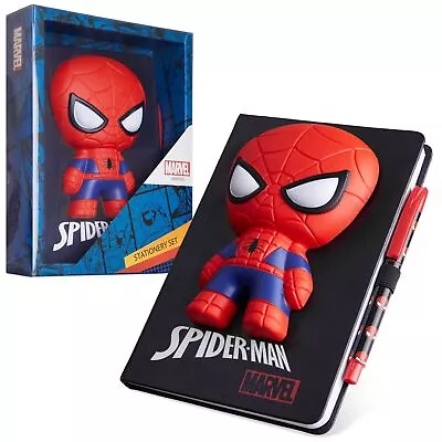 Marvel Spiderman A5 Notebook And Pen Set 3D Diary Stationery Set Kids Journal • £11.49