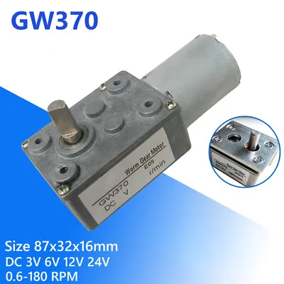 Turbo Worm Gear Motor GW370 3-24VDC 0.6-180RPM Low Speed High Torque Metal Motor • $15.55