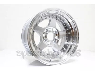 ROTA Kyusha Wheels Royal Silver Polish 15X8 +0 4X100 E30 XB Civic Integra Miata • $785