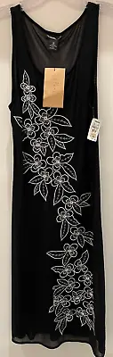 NWT Vivienne Tam Vintage 90s Embroidered Sheer Mesh Midi Slip Dress Size 2 • $126.89