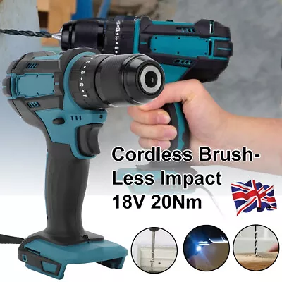 £20.89 • Buy 18V Electric Screwdriver Cordless Impact Hammer Drill For Makita (Body Only)