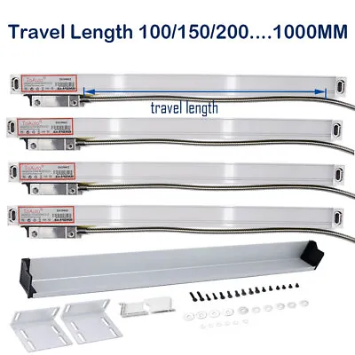 ToAuto 5um Linear Scale 100-1000MM Linear Glass Scales For Bridgeport Mill Lathe • $36.79