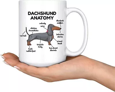 Funny Dachshund Anatomy Coffee Cup Doxie Wiener Weiner Sausage Dog 11/15oz • $11.99
