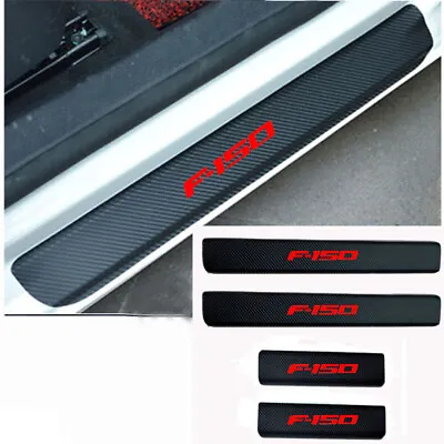 4Pcs Carbon Fiber Sticker For FORD F-150 Car Door Sill Protector Door Step Plate • $11.90