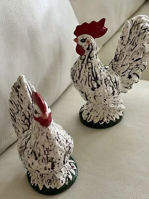 Vintage Ceramic “Rooster And Hen Figurines  1968. Ceramic. Farmhouse Country • $32