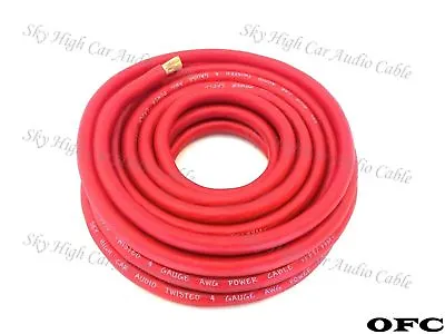 $2.49 • Buy 4 Gauge AWG OFC RED  Power Ground Wire Sky High Car Audio Sold By The Foot Ft- 