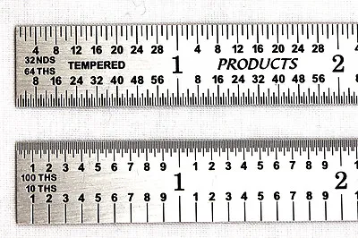 USA PEC 6  Flexible Stainless 5R Machinist Ruler/rule 1/64 1/32 1/10 1/100 • $18.99