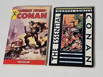 Lot 2 Essential Conan Vol 1 Issues 1-25 Paperback TPB The Savage Sword Of Conan • $69.99