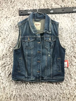 Mossimo Jean Jacket Womens XXL Denim Trucker Sleeveless Blue Button • $14.92