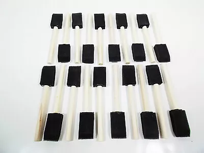 20 One Inch Foam Paint Brushes Pack Arts & Crafts Wood Handle Brush Hobby Gluing • $9.99