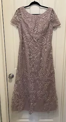 JJ's House Womens Sequin Lace Chiffon Mother Of The Bride Dress Dusk Size 12 NWT • $66