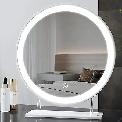 EMKE Round Vanity Mirror With LED Lights Hollywood Dressing Table Make Up Mirror • £49.79