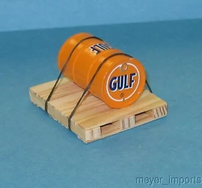 Pallet W/ Industrial Oil Barrel - Gulf Oil- G Scale- 101-0021 • $8.95