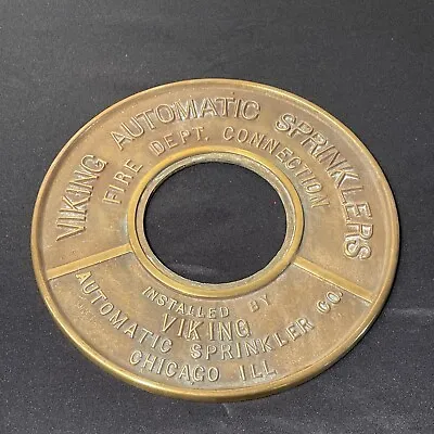 Vintage Brass Viking Automatic Fire Sprinklers Sign • $100