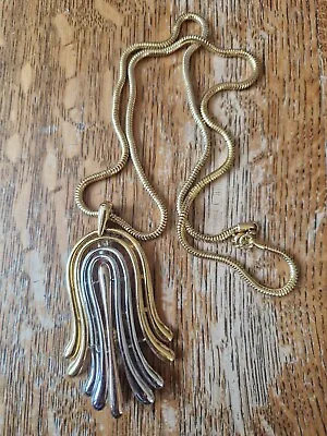 £16 • Buy Vintage Gold Silver Trifari Pendant Necklace