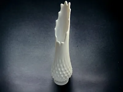 Fenton Milk Glass Hobnail Pedestal Swung Vase 12.5”Excellent Cond!! • $28.99