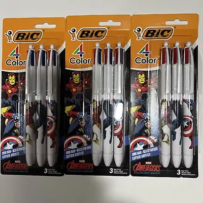 4-Color Marvel's Avengers Edition Retractable Ball Pens Med. Point Lot Of 3 Pkg • $25