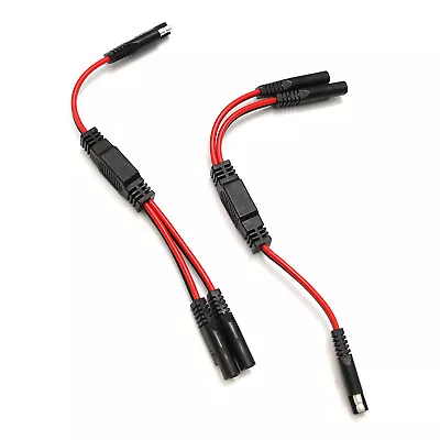 2×Solar Battery SAE DC Power Automotive Connector Cable Y 1 To 2 Splitter • $11.50