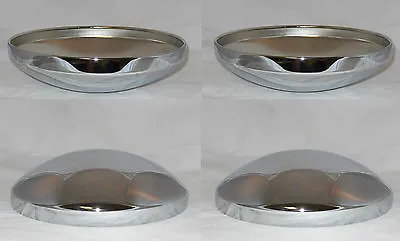 4 Cap Deal Baby Moon Wheel Rim Chrome Steel Center Caps 10-1/8  Id 10-1/2  Od • $55.97