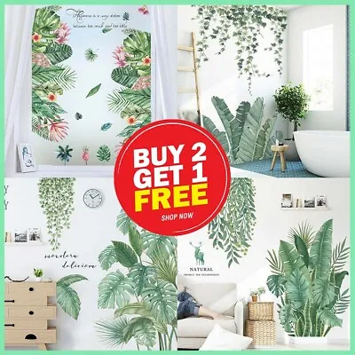 $18.99 • Buy Tropical Green Leaves Plant Removeable Art Vinyl Wall Stickers Nursery Decor AU