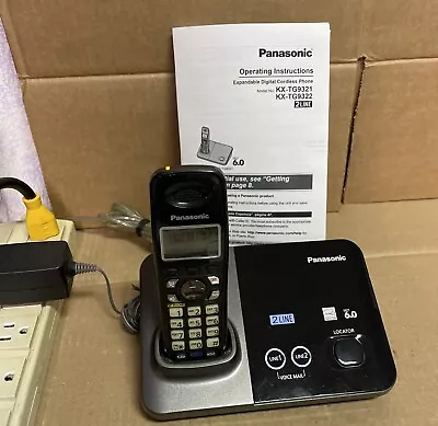 Panasonic 2-line Cordless KX-TG9321T & KX-TGA939T Dect 6.0 Expandable Phone • $57.95