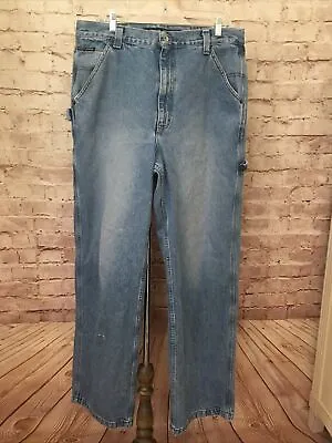 Vintage DKNY 90s Denim Carpenter Jeans 36 X 34 (34 X 33) Medium Wash 100% Cotton • $39