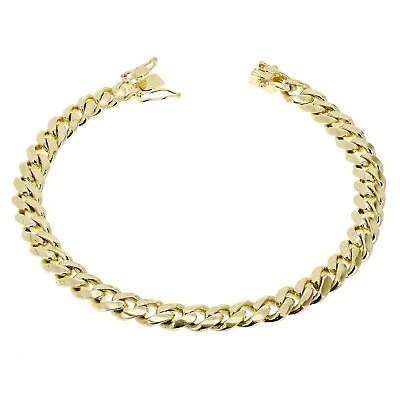 Men's 14k Yellow Gold Solid Miami Cuban Link Bracelet 8  8mm 32.6 Grams • $1839.10