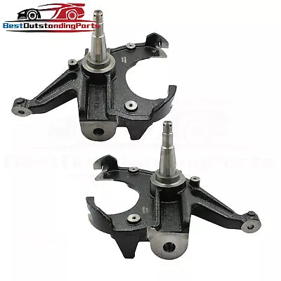 Pair 2.5  W/ 1  Rotor Front Drop Spindles Lowering Kit For 1973-87 Chevy C10 2WD • $138.88