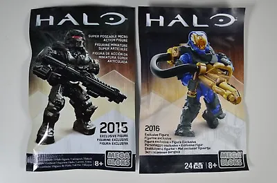 (2) 2015 /6 Mega Bloks Halo Exclusive Figure Spartan Warrior RED & BLUE/GOLD VAR • $13.99