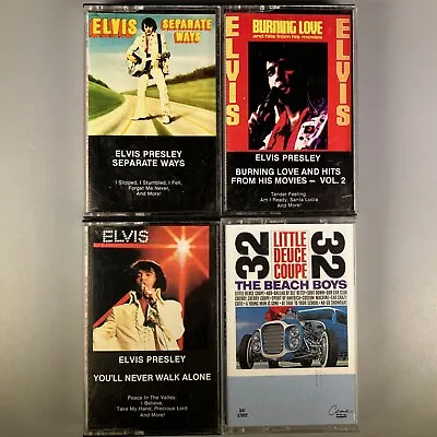 Elvis Beach Boys 4 Cassette Lot Separate Ways Never Walk Alone Little Deuce Coup • $14.79