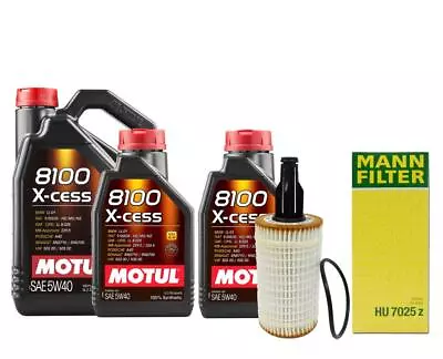 7L Motul 8100 X-CESS 5W40 Mann Filter Motor Oil Change Kit A207 C207 W212 3.5 • $81.95