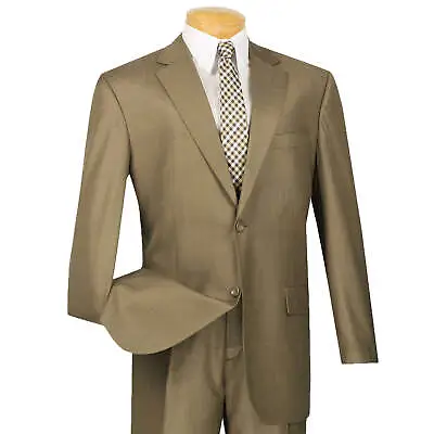VINCI Men's Taupe Textured Weave 2-Button Classic-Fit Suit - NEW • $100