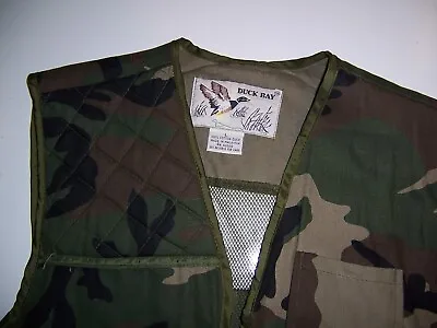 New Never Worn Vintage Duck Bay Camo Hunting Vest With Pockets Quilted Vented • $19.99