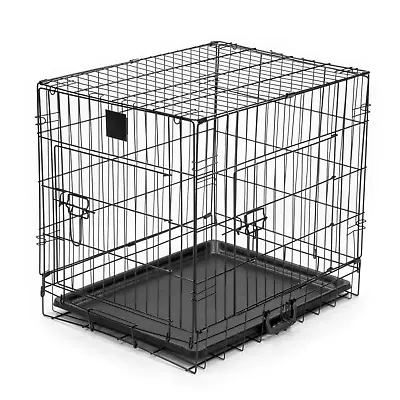 Small Pet Crate Metal Cage For Dog Training Puppy Cat Folding Travel Carrier • £24.95