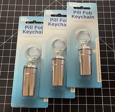 3 Pack - EZY DOSE Pill Fob Keychain Ezy Dose Metal Pill Holder • $8.99