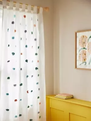 John Lewis Pom Pom Panel Curtain Tab Top 45 X 73 Inches New • £14