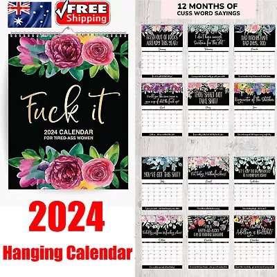 Hanging Calendar Decor F*ck It: 2024 Planner For Tired-Ass Women Home Office AU • $12.99