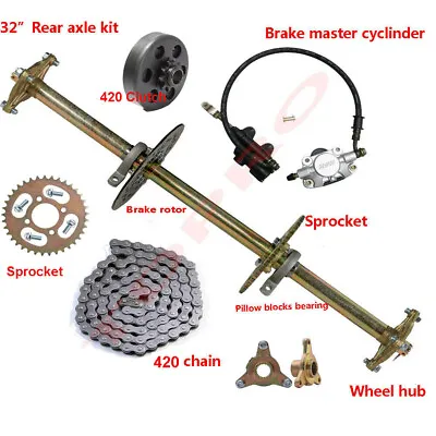 32  Drift Trike Go Kart Rear Live Axle Kit & Brake Caliper & Clutch Quad Buggy • $219.99