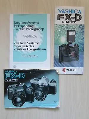 Yashica FX-D QUARTZ OWNERS MANUAL / LEAFLETS. • £8.95