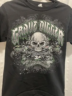Grave Digger Monster Truck T-shirt 30th Anniversary Small Black Short Sleeve • $12.99