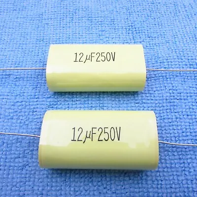 Qty (2)  12uF 250V Axial Polyester Film Speaker Crossover Subwoofer Capacitor • $6.95